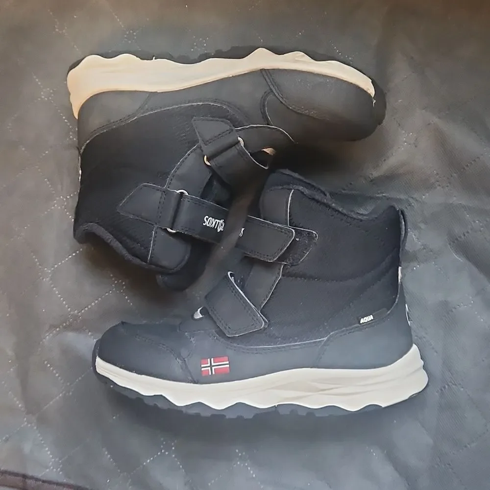 Trollkids Black Hafjell Winter Boots US Size 12.5
